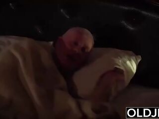 grandpa fucks his young wife capture her pussy and finishes off