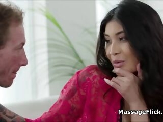 huge titty asian masseur on moist dick in shower