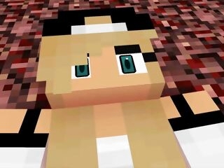 Lady in Minecraft have sex